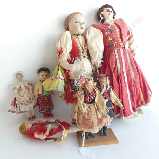 Six vintage eastern European dolls.